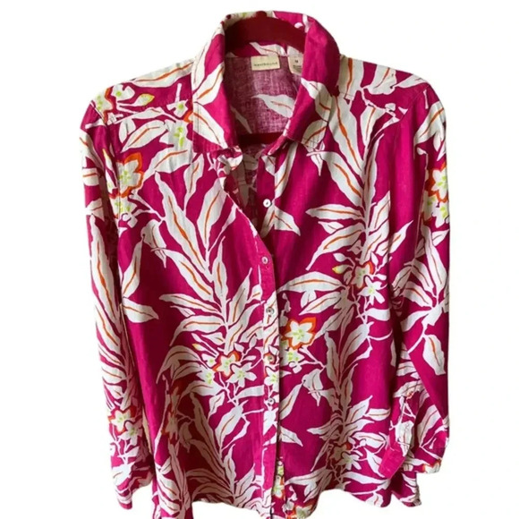 Westbound‎ Pink Tropical Button Down Shirt M - Picture 1 of 7